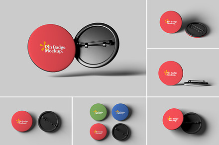 Pin Badge Mockups, a Merchandise Mockup by artimasa