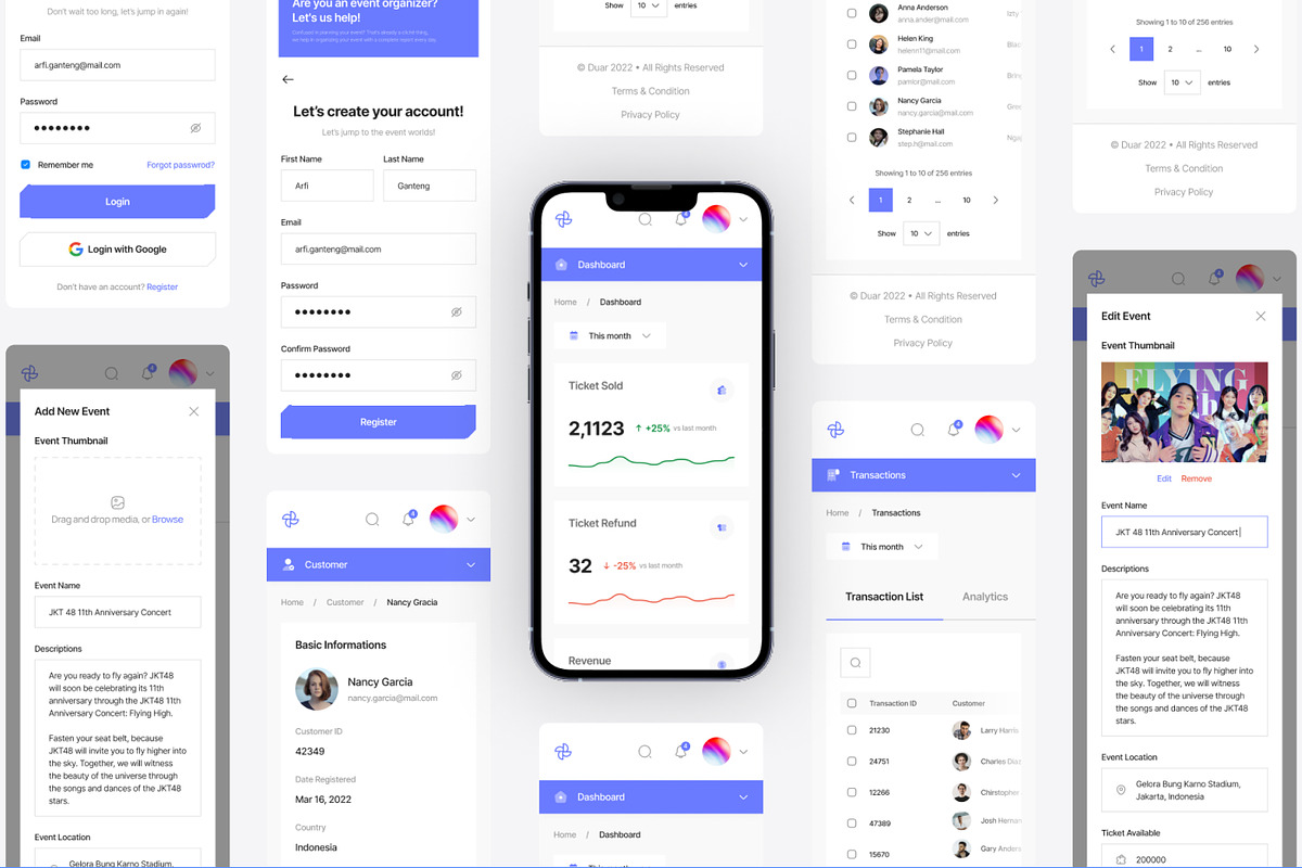 Duar - Event Dashboard UI Kit, an UI Kit Template by CreativeUI (Photo 4 of 6)