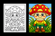 Whimsical Goblin World Coloring Page, a Decorative Illustration by Design Station (Thumbnail 8 of 8)