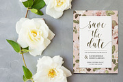 Floral save the date card, an Invitation Template by Chic templates (Thumbnail 2 of 3)