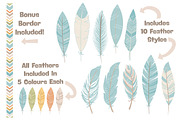 Vintage Feathers Vector Clipart, an Illustration by Amanda Ilkov (Thumbnail 3 of 4)