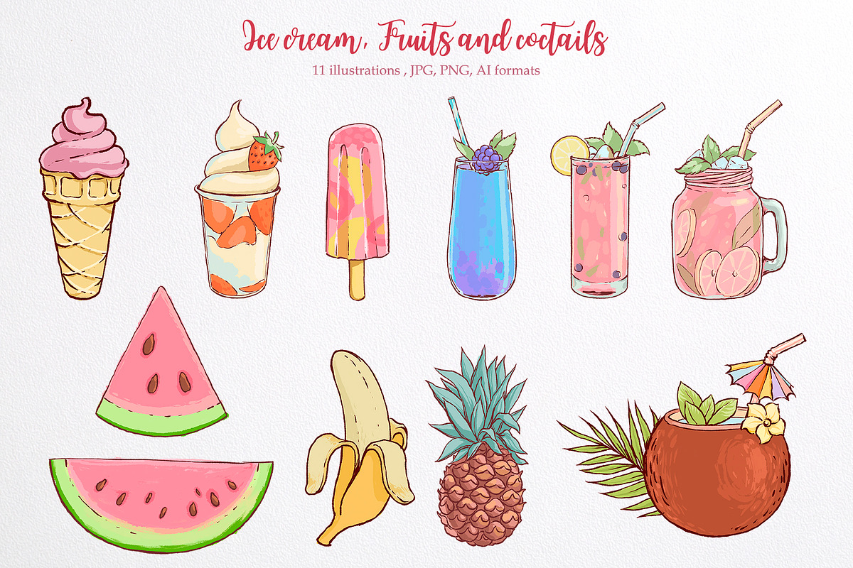 Summer time. Illustration pack., a Texture Illustration by AlexGreenArt (Photo 5 of 8)