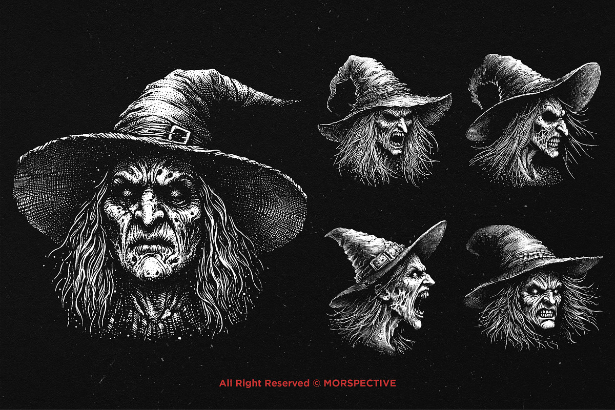 10 Bundle Dark Art Witch Head Women, an Illustration by Morspective (Photo 5 of 7)