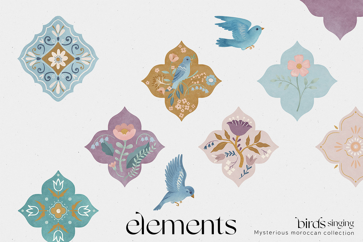 Birds singing. Moroccan collection, a Pattern Graphic by annartdreams (Photo 5 of 8)