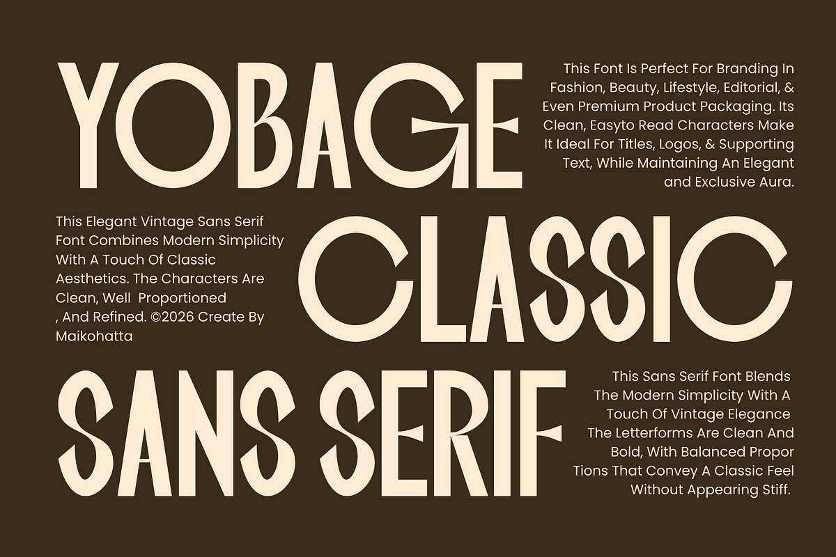 Yobage – Elegant Sans Serif Font, a Sans Serif Font by MaikoHatta (Photo 5 of 8)