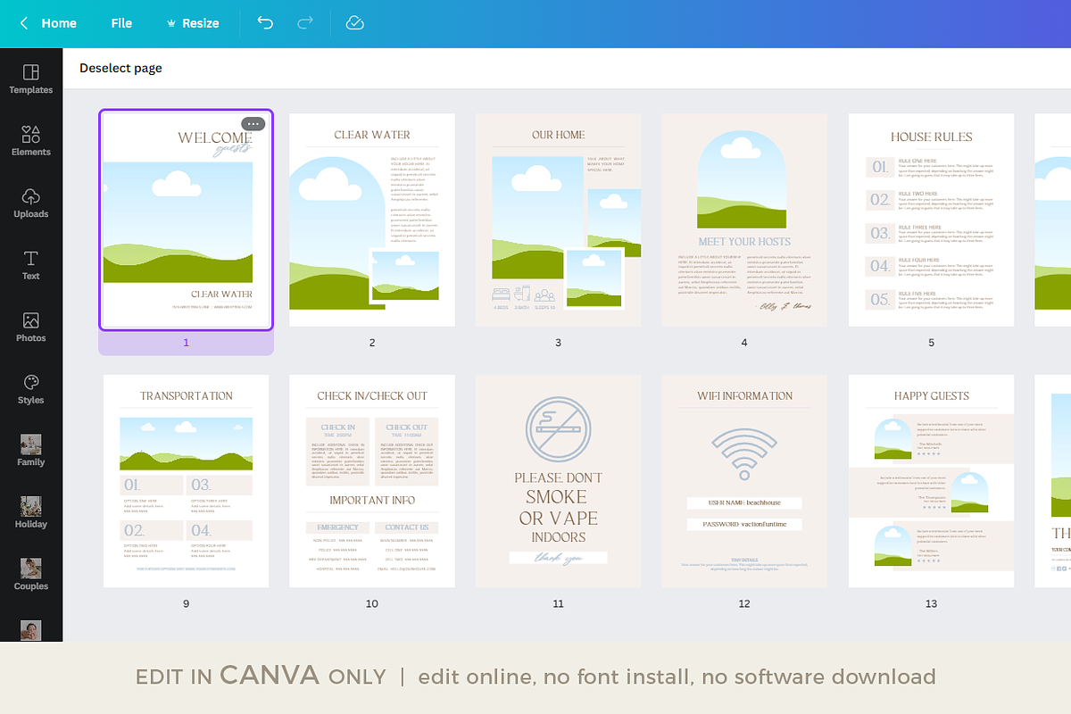 Beach Airbnb Welcome Guide CANVA, a Magazine Template by Digiluxe (Photo 6 of 6)
