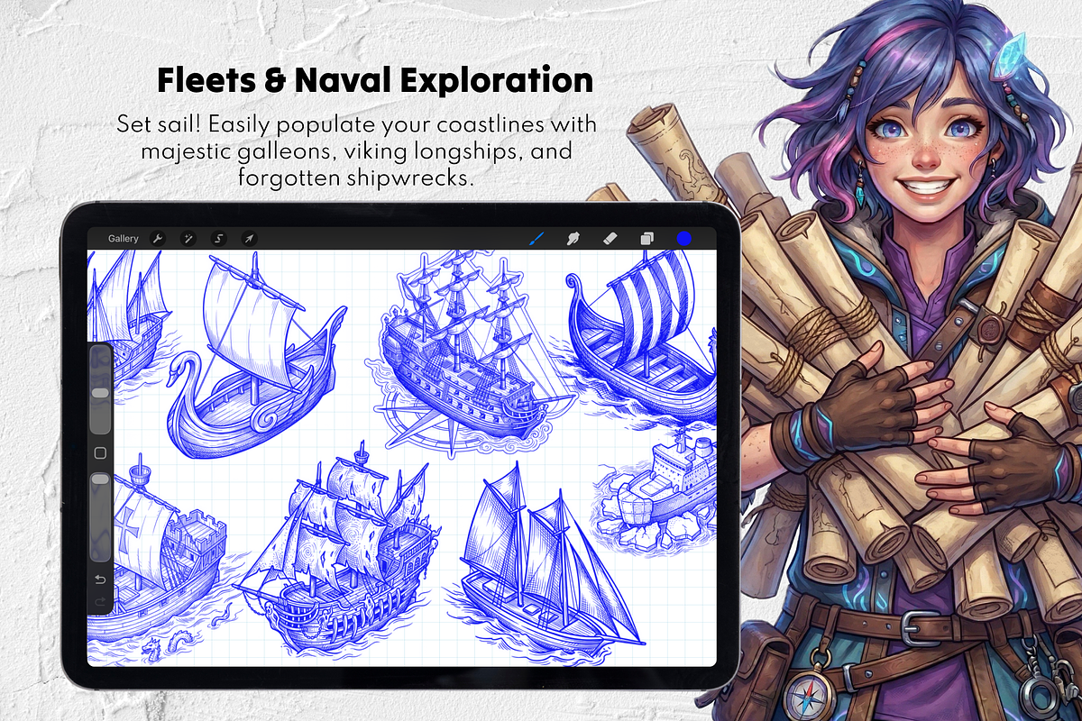 345 Fantasy Map Builder Stamps, a Brush Add-On by Selentaori Studio (Photo 8 of 10)