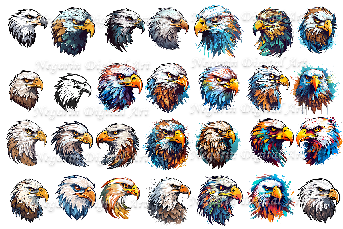 Watercolor Eagle Logo art style, an Object Graphic by Negarin Digital Art (Photo 3 of 11)