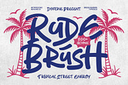 Rude Brush - Tropical Street Energy, a Script Font by Inviline.co (Thumbnail 1 of 10)
