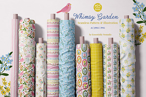 Whimsy Floral Pattern & Clipart, a Pattern Graphic by Essentially Nomadic