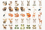 Watercolor Woodland Animals Clipart, an Animal Illustration by SugarCloudStudioArt (Thumbnail 7 of 9)