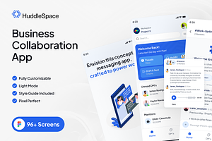 HuddleSpace - Business Collaboration, an UI Kit Template by floxui
