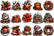 Watercolor Vintage Christmas, an Illustration by Pixels.Craft (Thumbnail 5 of 6)