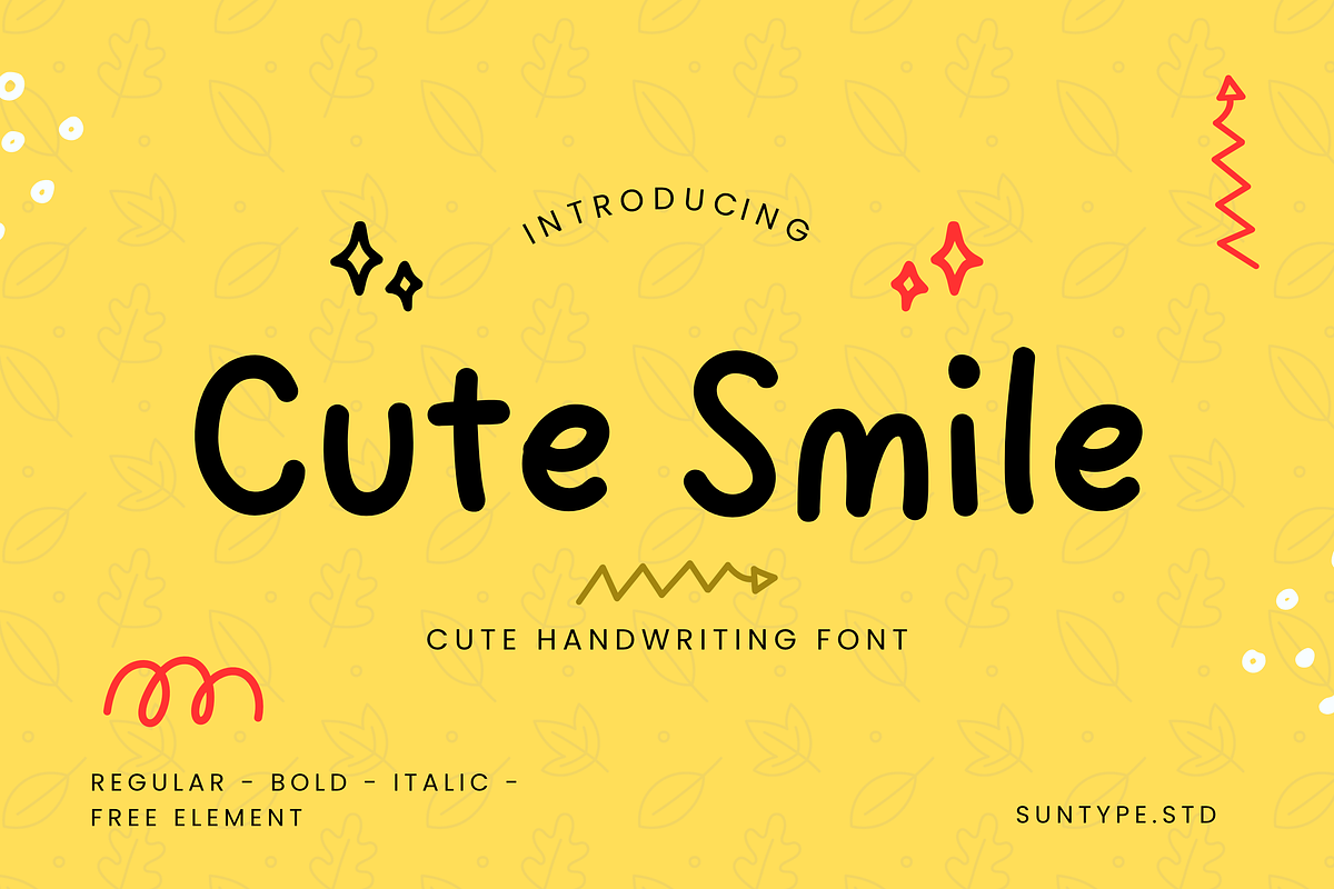 Cute Smile Handwriting Font, a Handwritten Font by Suntype | Sunshine Std (Photo 1 of 10)