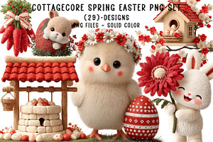 Cottagecore Spring Easter Png Set, an Illustration by CreationArt