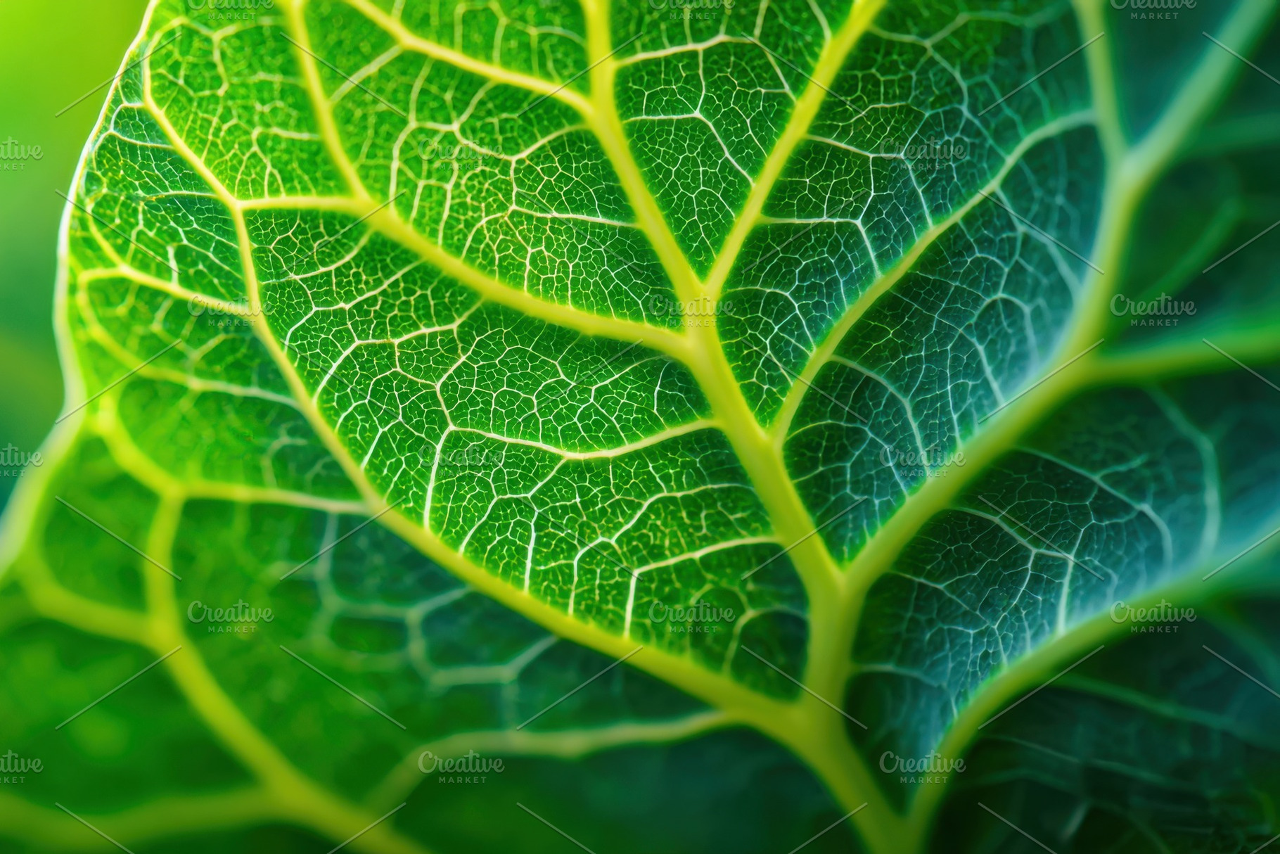 Closeup photo of green leaf, a Nature Photo by AlyaAnd