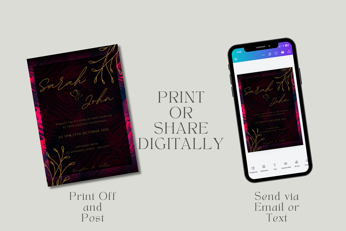 Elegant Burgundy Wedding Invitation, an Invitation Template by InvitingStorys (Photo 6 of 10)
