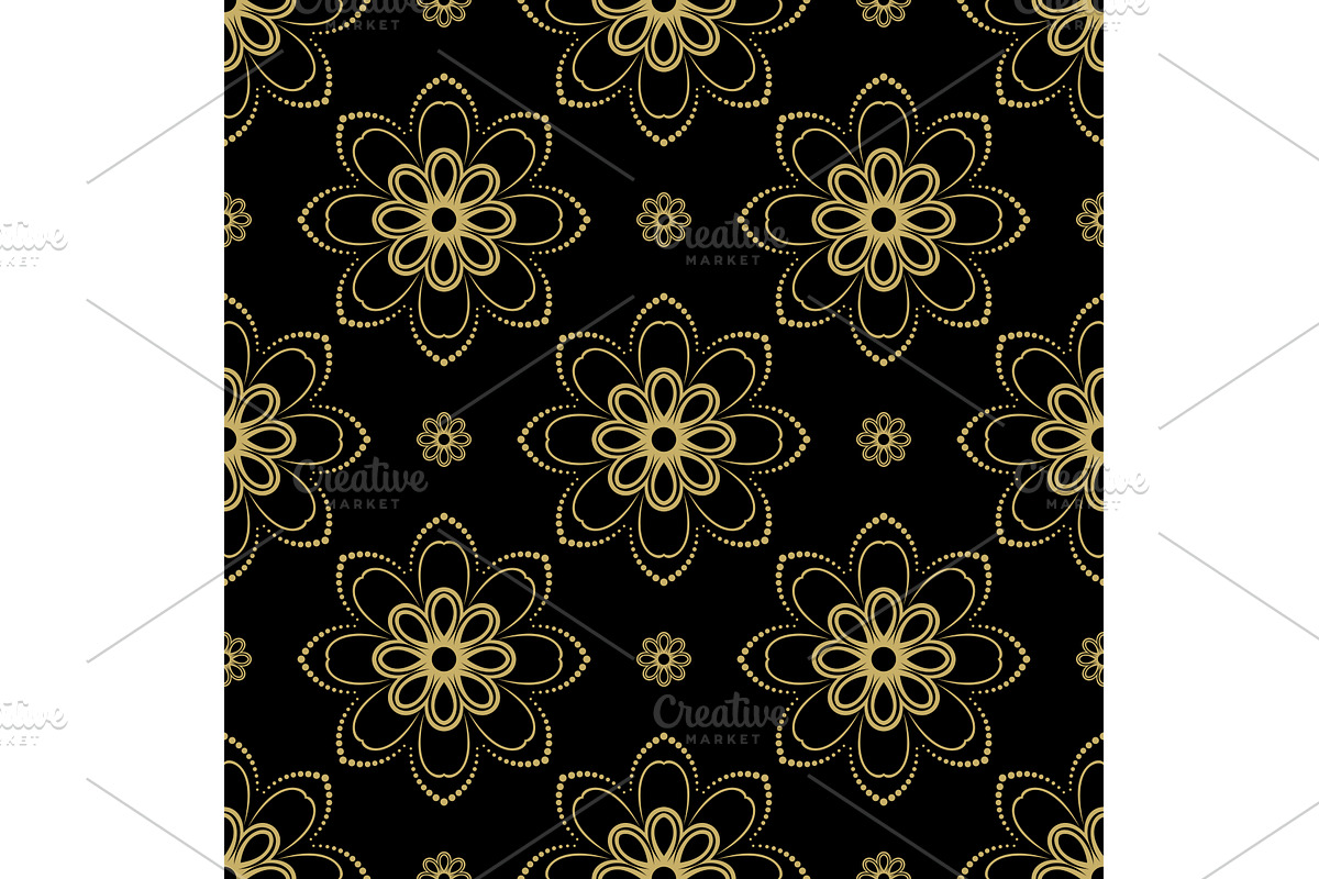 Floral Fine Seamless Vector Pattern, a Decorative Illustration by FineArtStudio (Photo 1 of 3)