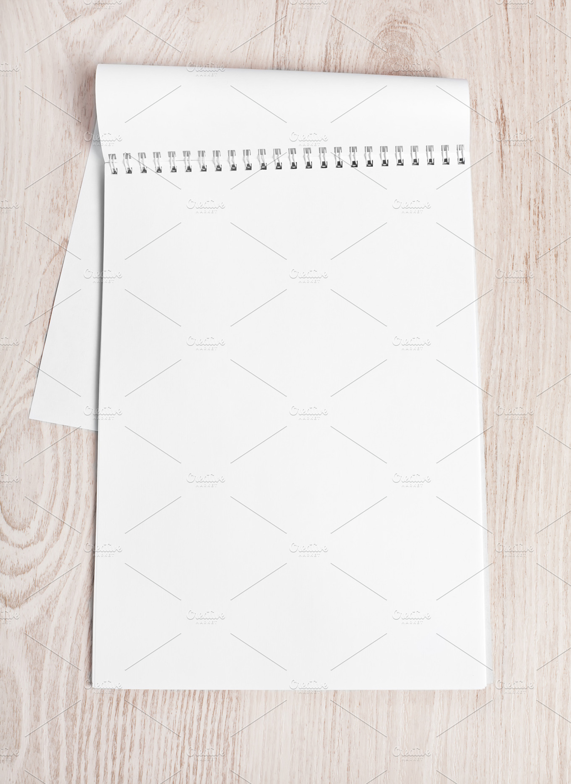 Open album with blank white pages containing album, background, and blank