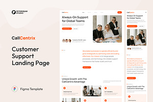 Customer Support Landing Page Figma, an UI Kit Template by peterdraw
