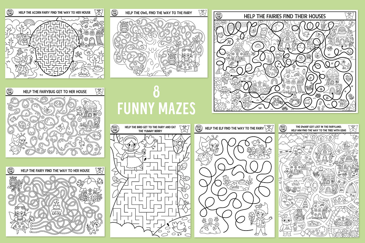 Woodland fairy coloring games, an Education Illustration by Lexi Claus (Photo 3 of 17)
