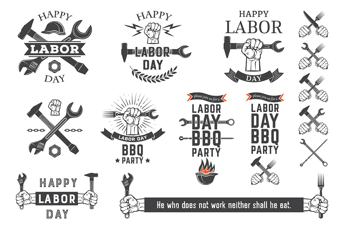 Labor Day vector emblems, an Icon by valeri_si