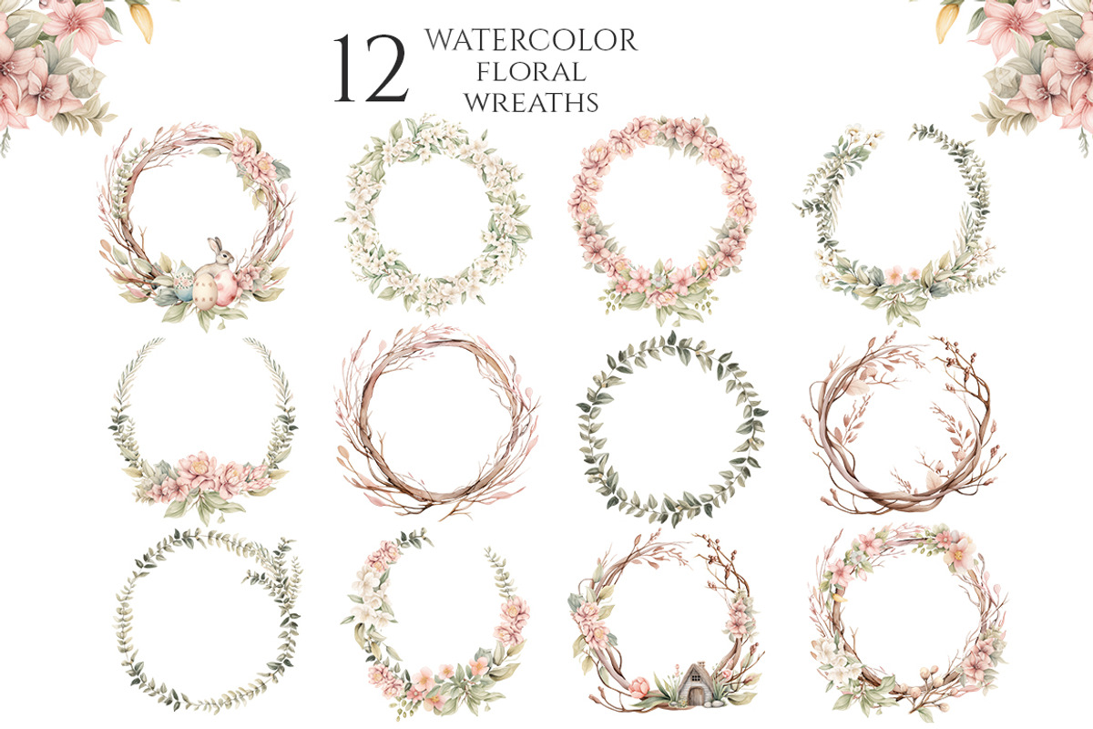 Watercolor Happy Easter Collection, a Decorative Illustration by Evgeniia (Photo 9 of 17)