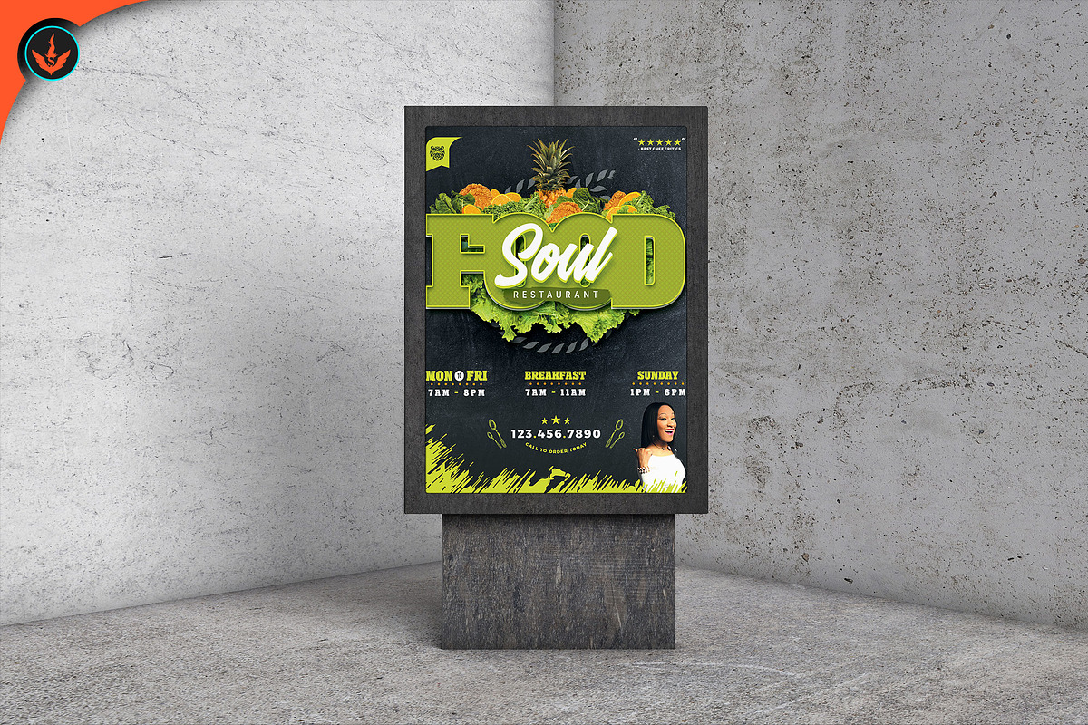 Soul Food Restaurant Menu Flyer, a Flyer Template by SeraphimChris (Photo 12 of 13)