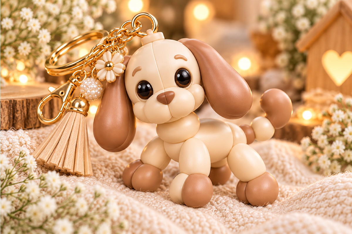 Kawaii Puppy Dog Keychain 3D STL, an Object 3D Model by Layerology (Photo 2 of 3)