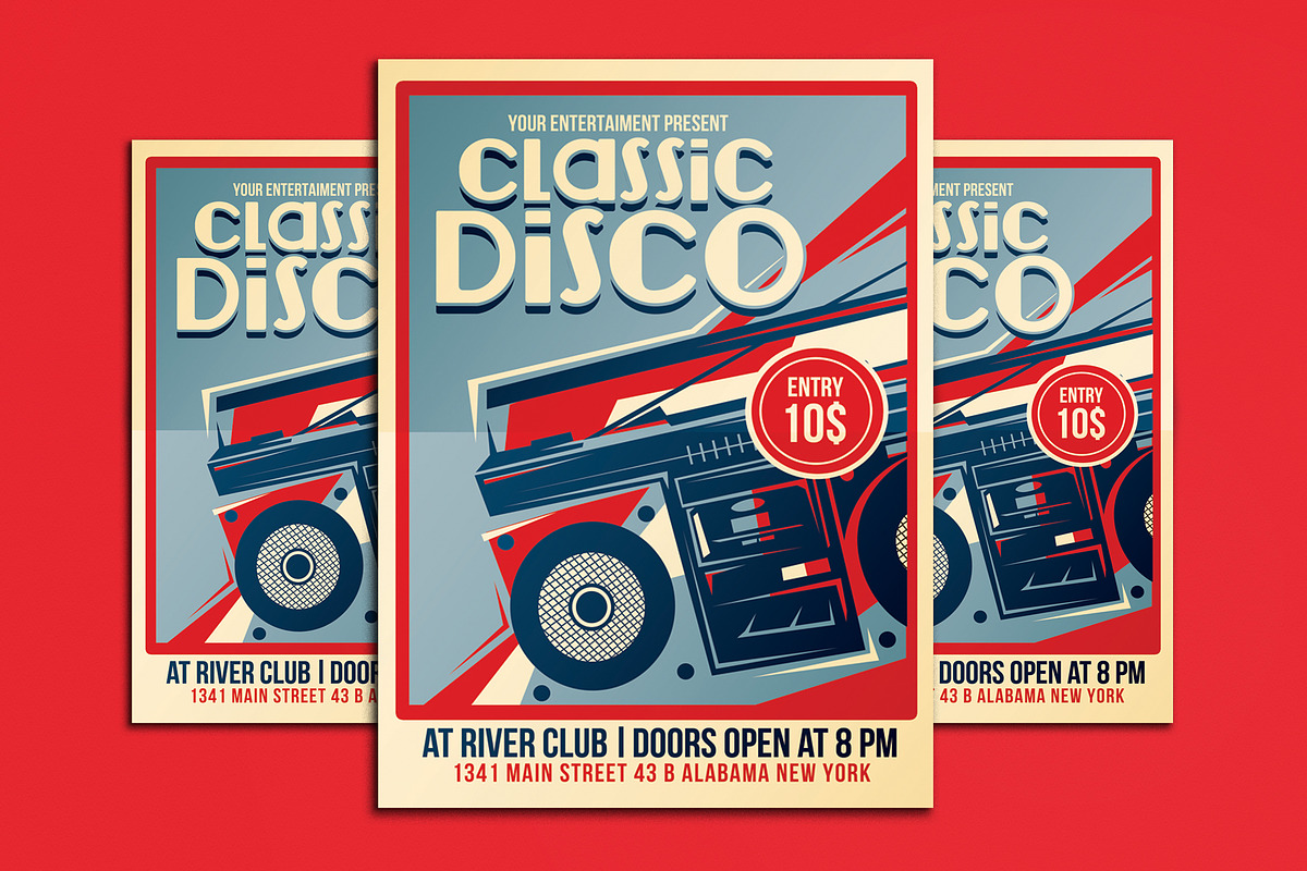 Classic Disco Radio Flyer Poster, a Flyer Template by Muhamad Iqbal hidayat (Photo 1 of 3)