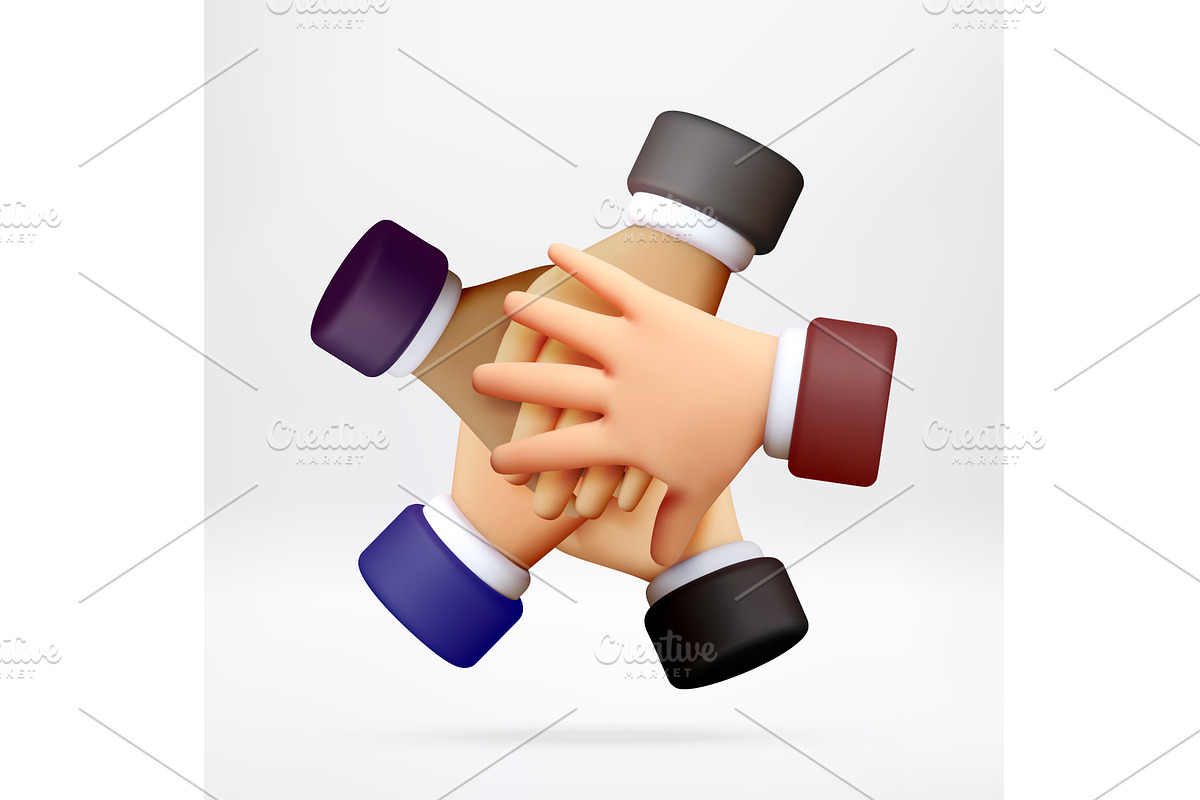 3D Group of hands together to show, a Person Illustration by Abscent