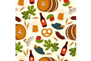 Octoberfest celebration seamless, a Food Illustration by Vectorbuum