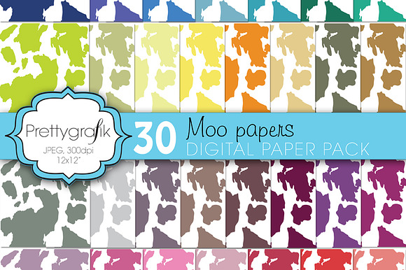 cow print animal print digital paper preview 2