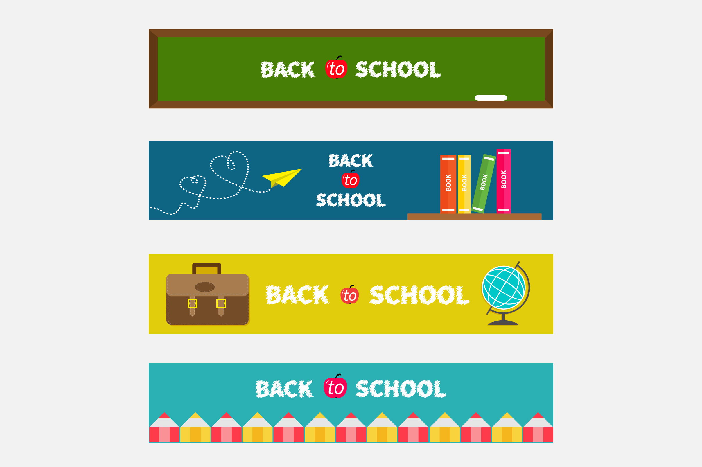 Back to school banner set, an Education Illustration by Worldofvector