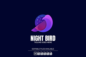 Night Bird Gradient Logo, a Branding & Logo Template by Ibnipro1