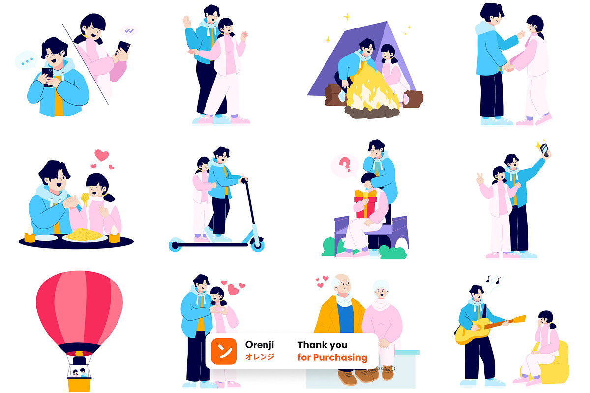 Valentine Illustration Pack, an Illustration by orenjidesign (Photo 8 of 8)
