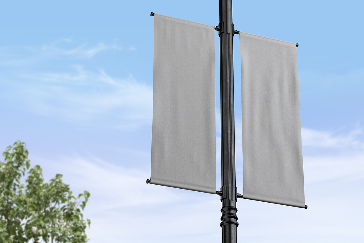 Lamp Post Banner Mockup, a Product Mockup by Designbuys (Photo 3 of 3)