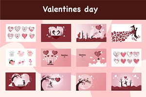 Valentines day background design set, a Decorative Illustration by foxndeer