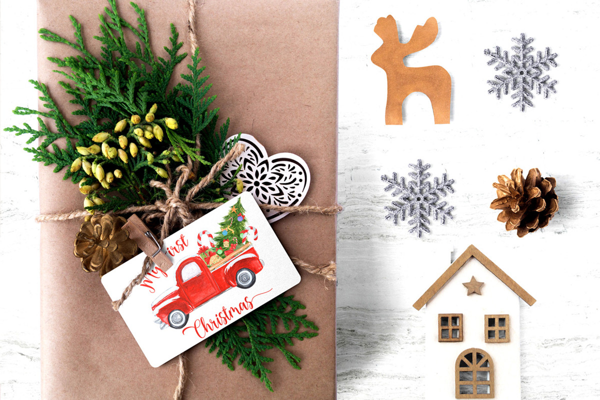 Christmas Red Truck Sublimation, an Illustration by vivastarkids (Photo 6 of 7)
