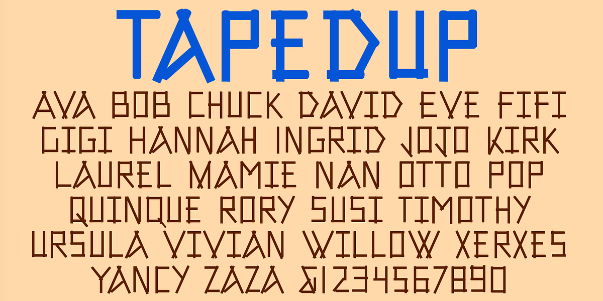 TapedUp, a Font by Ingrimayne Type (Photo 5 of 7)