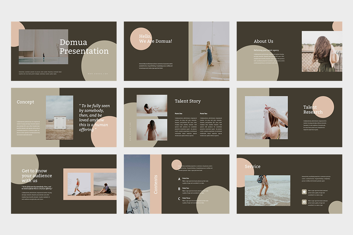 Domua : Talent Agency Powerpoint, a Presentation Template by Punkl Camp (Photo 6 of 9)