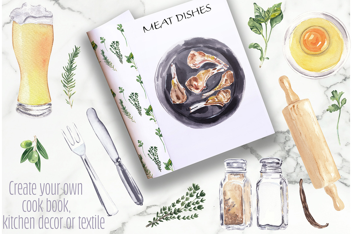 Food bundle-watercolor, a Food Illustration by Visual Animal (Photo 2 of 22)