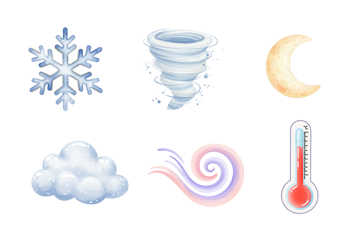 Watercolor Weather Clipart, a Seasonal Illustration by BerryPieArt (Photo 4 of 4)