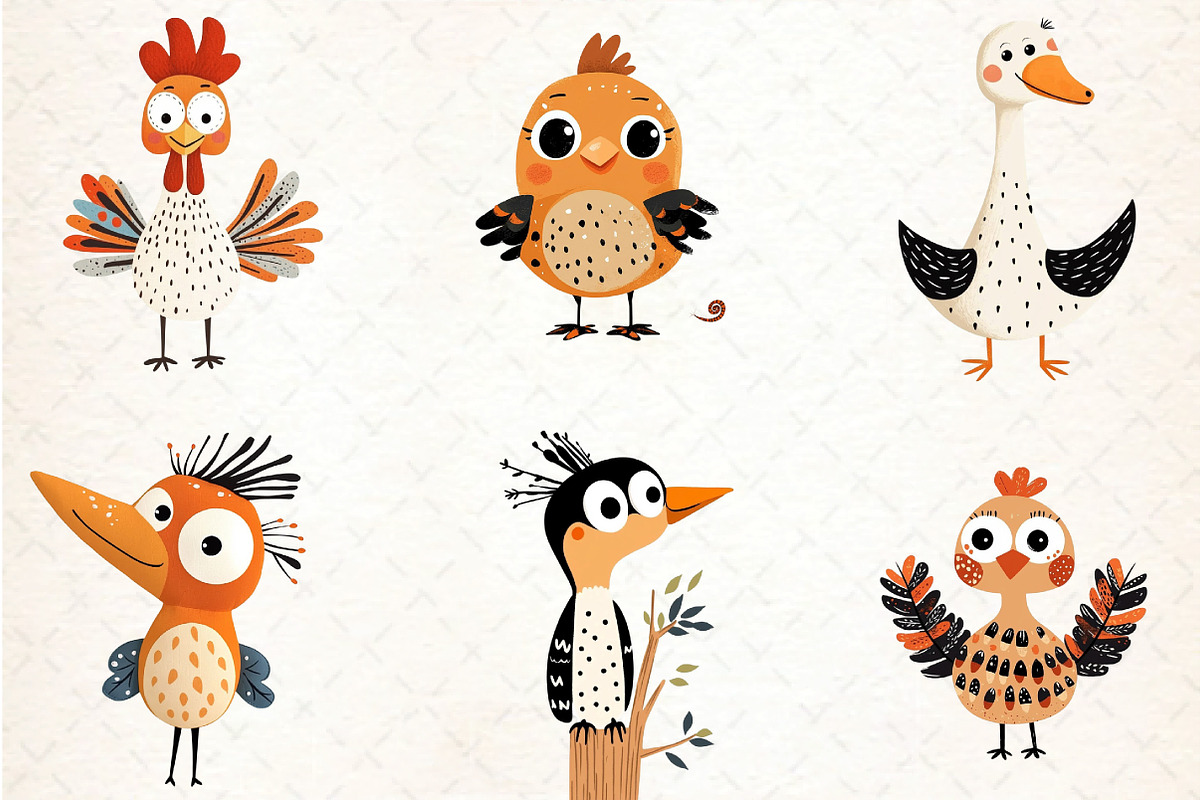 Quirky Birds Hand-Drawn Clipart, an Illustration by DreamCafeArt (Photo 6 of 8)