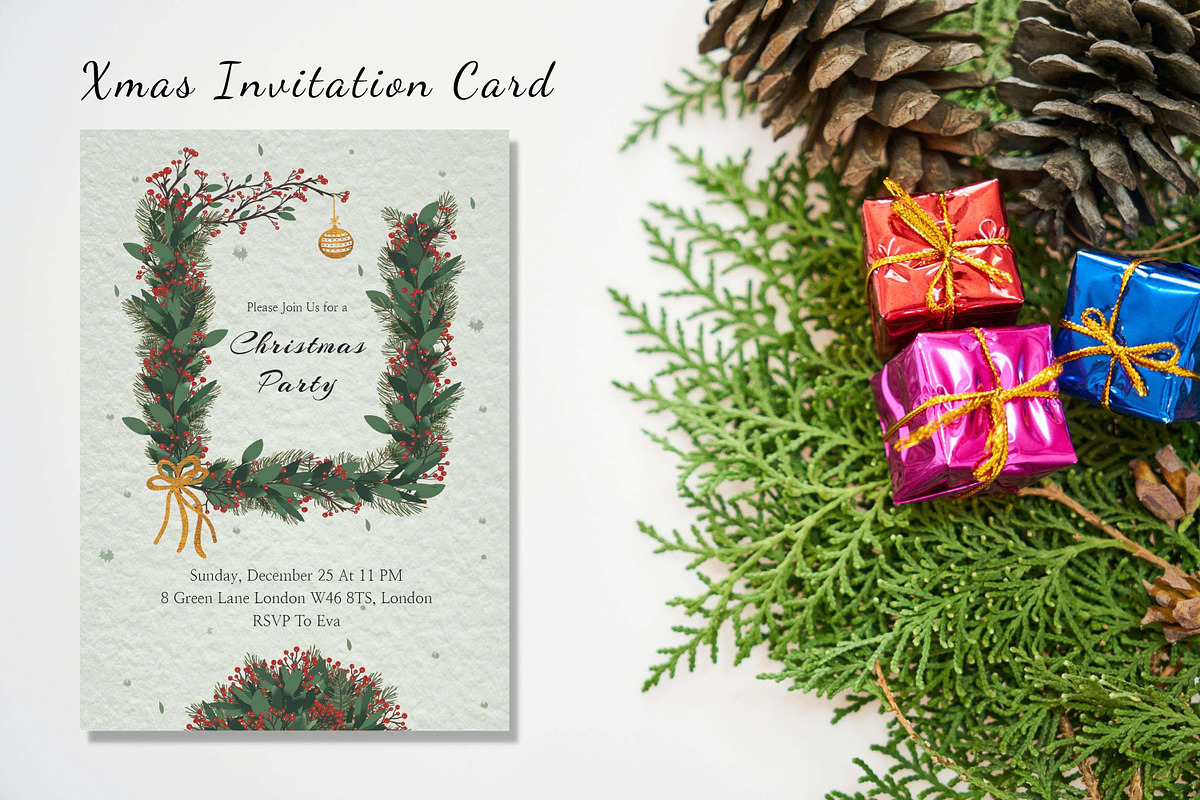 Xmas Invitation Cards Template, an Invitation Template by 3Motional (Photo 4 of 10)