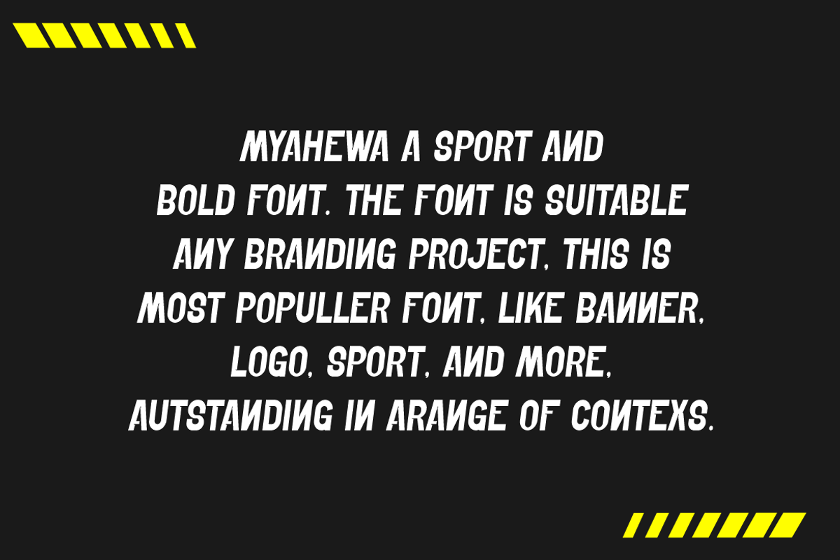 Myahewa - Sporty Font, a Sans Serif Font by Iqsiart Studio (Photo 5 of 7)