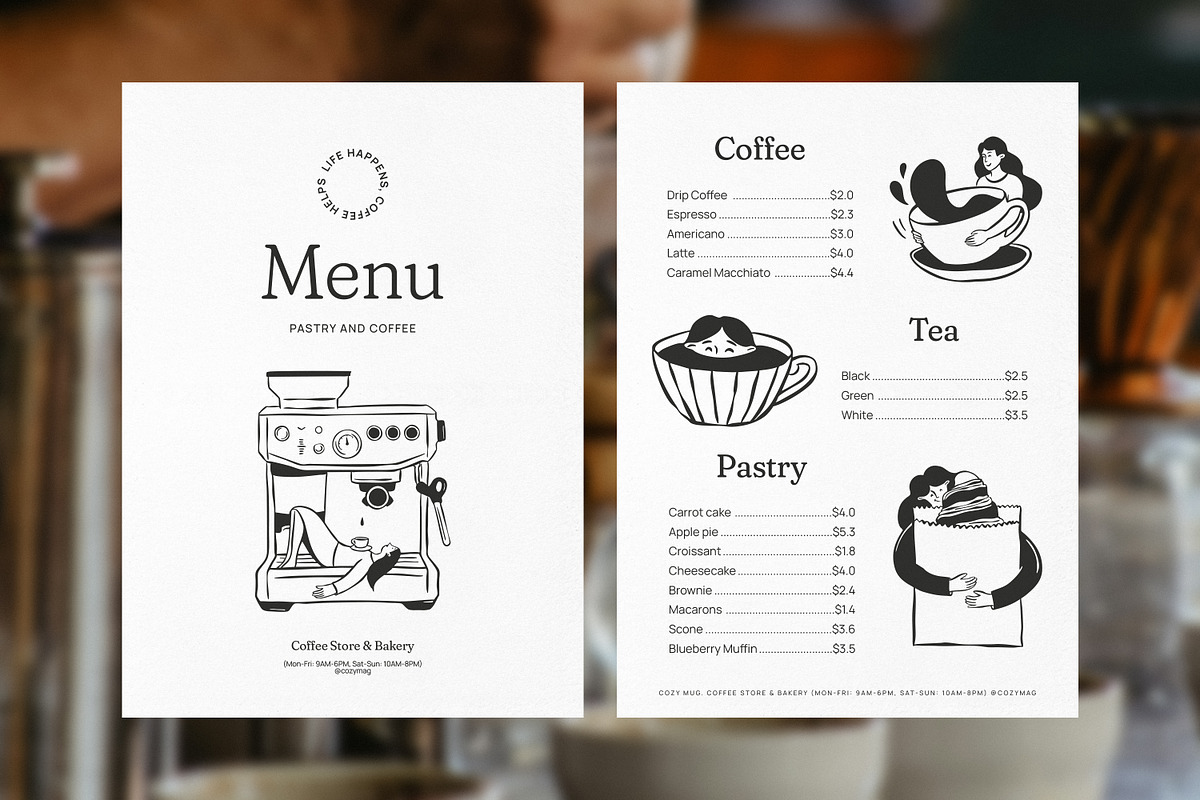 Naive coffee and pastry doodles, an Object Graphic by DesignThatMatters (Photo 8 of 14)