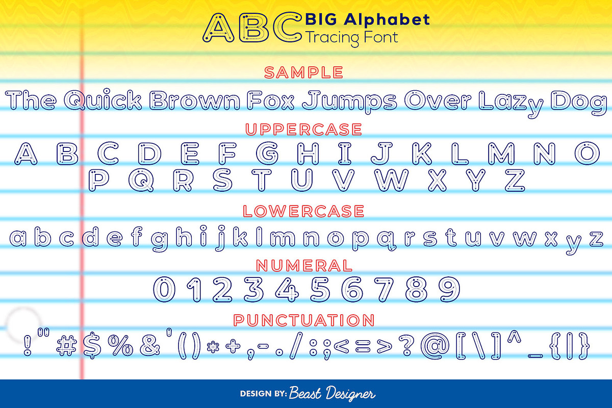 Big Alphabet Tracing, a Font by Beast Designer (Photo 2 of 2)