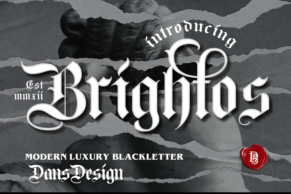 Brightos Blackletter font, a Blackletter Font by dansdesign (Photo 1 of 8)