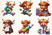Back To School Highland Cow Clipart, a Seasonal Illustration by Rose Art (Thumbnail 4 of 4)